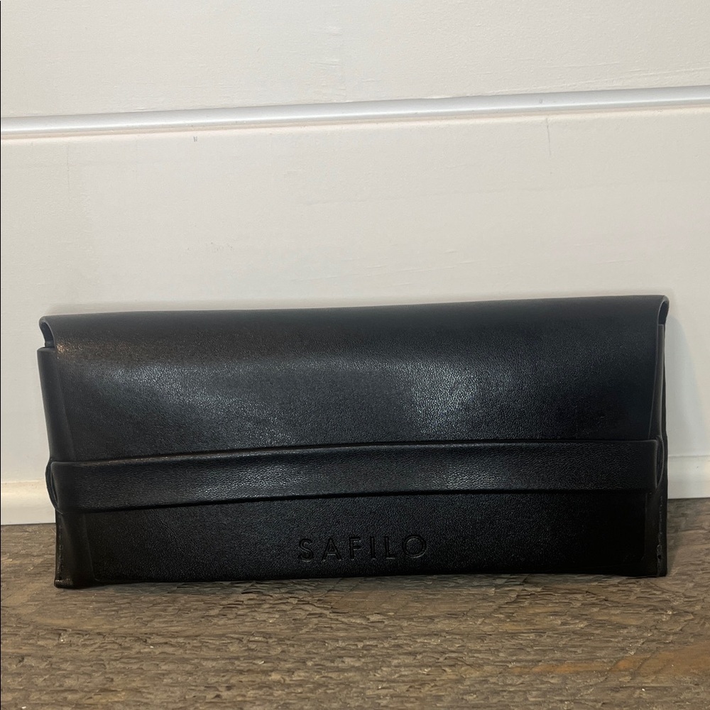 Safilo Black Leather Sunglass/Eyeglass Case